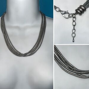 Sophisticated Silver Multi-Strand Necklace